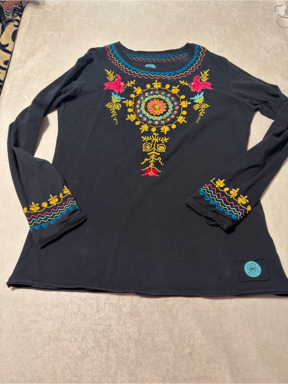 Double D Ranch 20th Anniversary Black Long Sleeve Women's Top. Size L